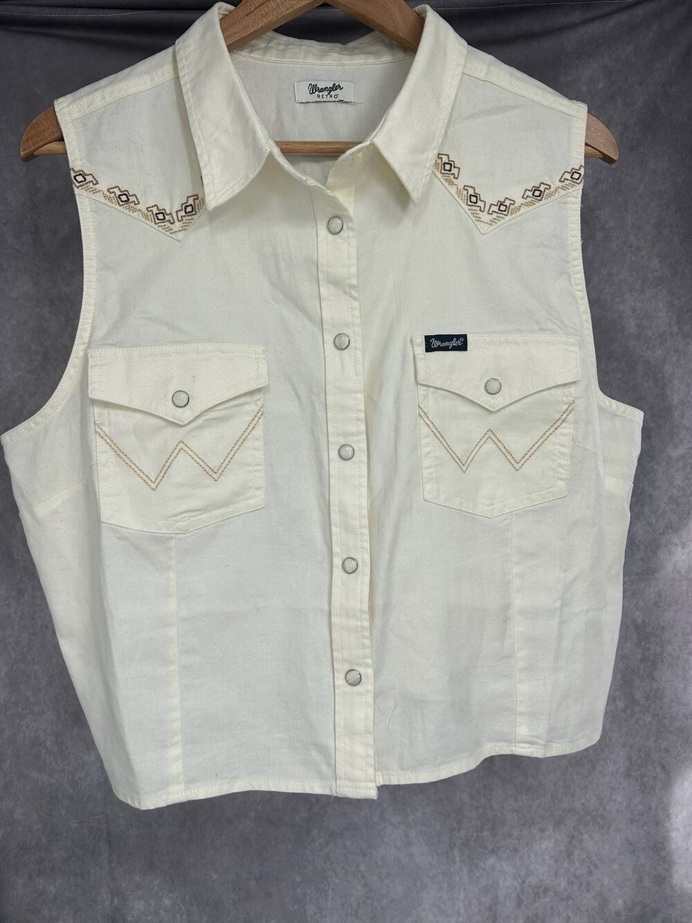 Wrangler Women’s Retro Western Sleeveless Shirt Size XL